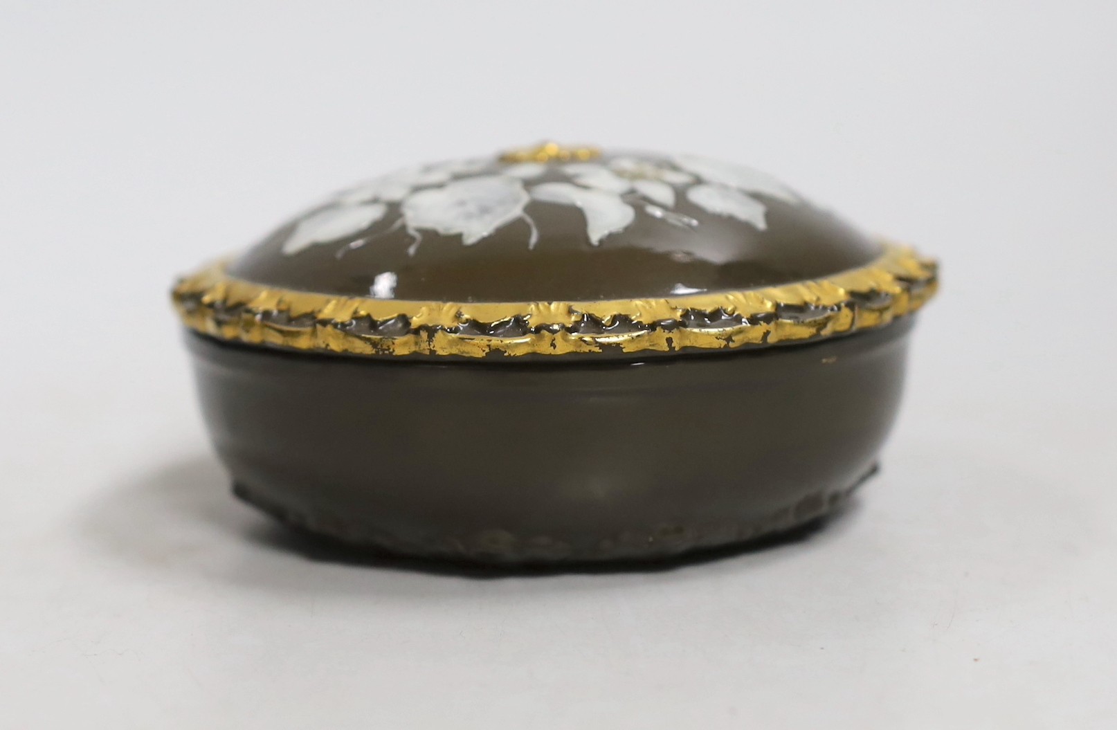 An English pate sur pate circular box and cover